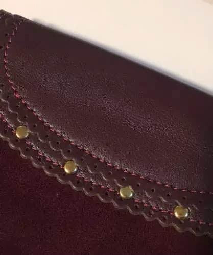 Auth Anya Hindmarch - Bordeaux Leather Suede Shoulder Bag