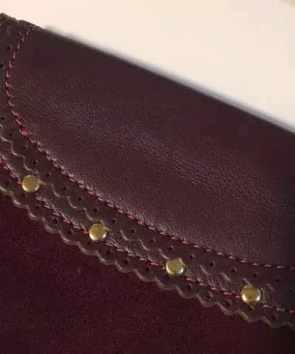 Auth Anya Hindmarch - Bordeaux Leather Suede Shoulder Bag
