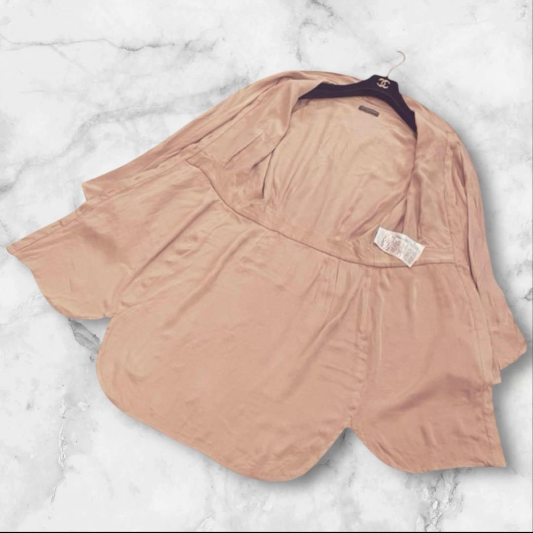 ALEXANDER McQUEEN Shirt Dress Coral Pink Beige Size 42 Long Sleeve