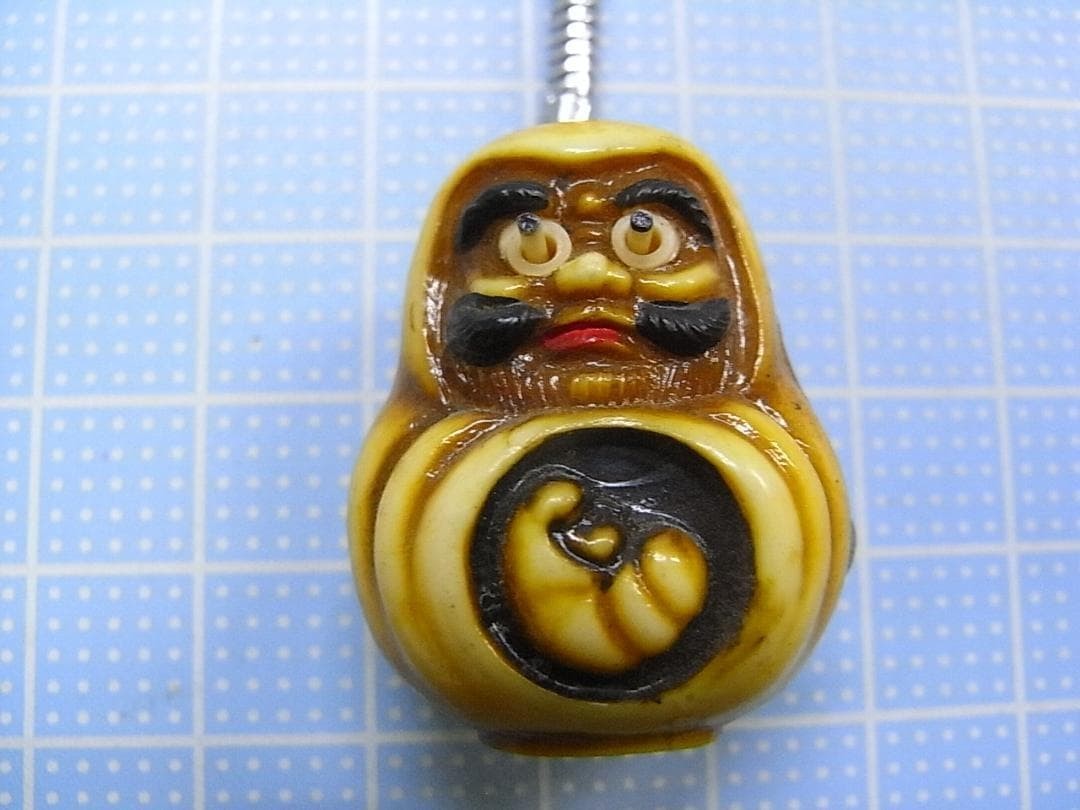 Showa Retro Bulging-Eyed Daruma Keychain