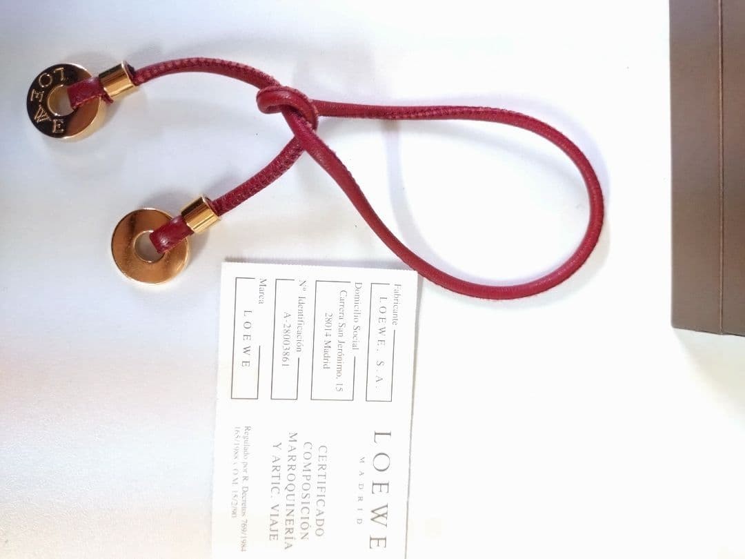 Loewe Women Accessory Red Leather Bracelet Limited Edition VHTF Elegant Style So