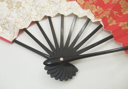 【Made in Japan】Kyoto Traditional Dance Folding Fan Sensu Japanese Red Sakura