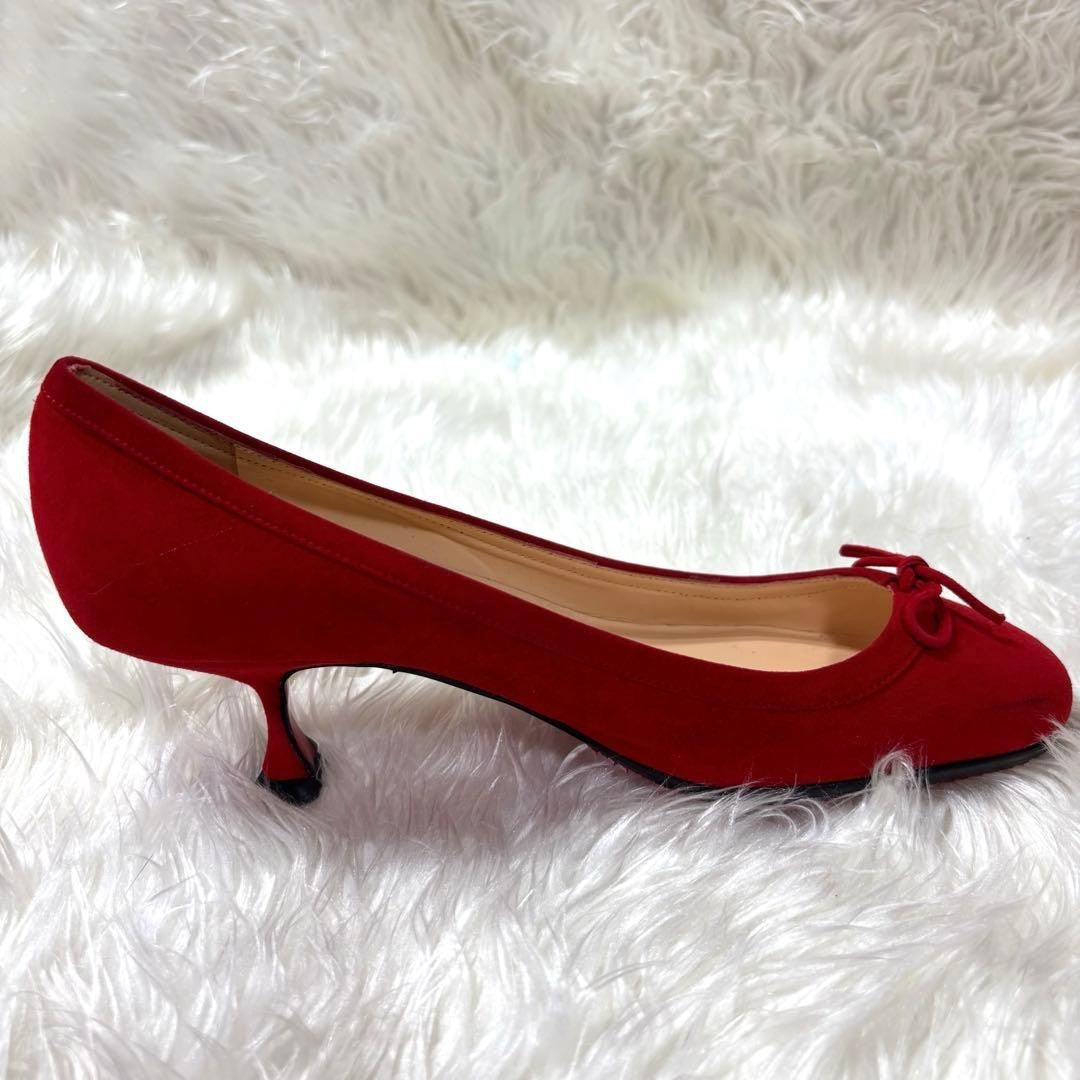 Rare Christian Louboutin Red Suede Ribbon Heels Pumps Size 35.5 (US 5)