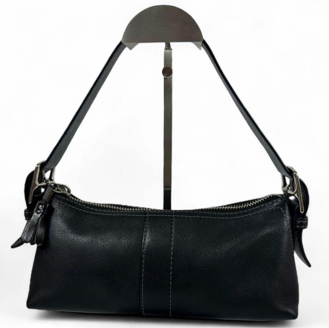Vintage COACH 7461 Mini Baguette Shoulder Bag / Handbag -Black Leather