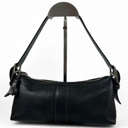 Vintage COACH 7461 Mini Baguette Shoulder Bag / Handbag -Black Leather