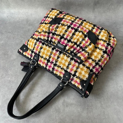 Coach Tote Bag All-over Print Canvas Leather Multicolor Women's Ships