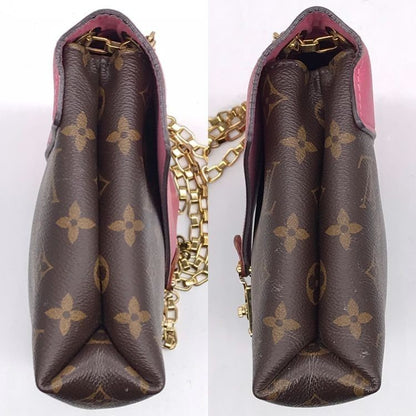Louis Vuitton Monogram Pallas Chain Shoulder Bag Rose Brown Womens Authentic