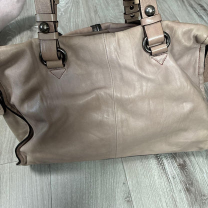FRANCESCO BIASIA Tote bag Leather Pink Beige Authentic