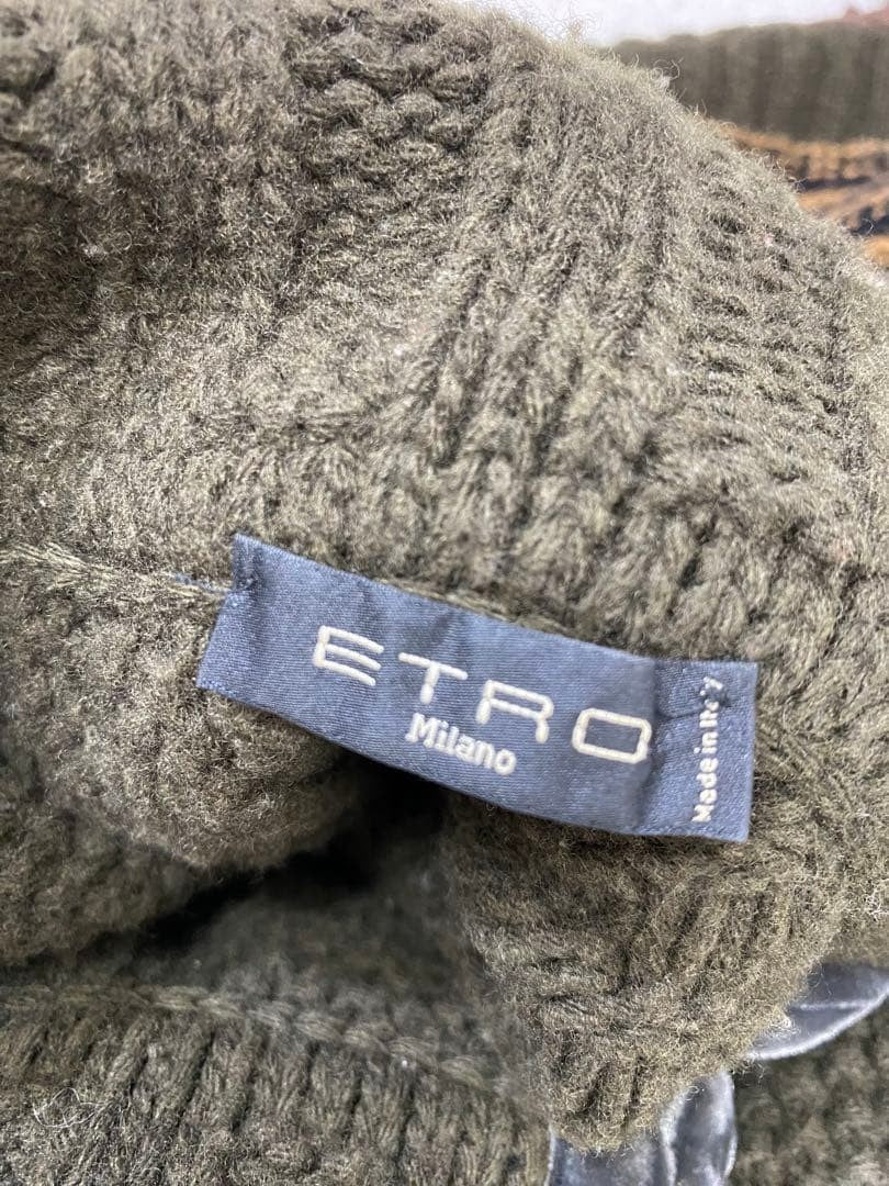ETRO Cable Knit Fringe Poncho