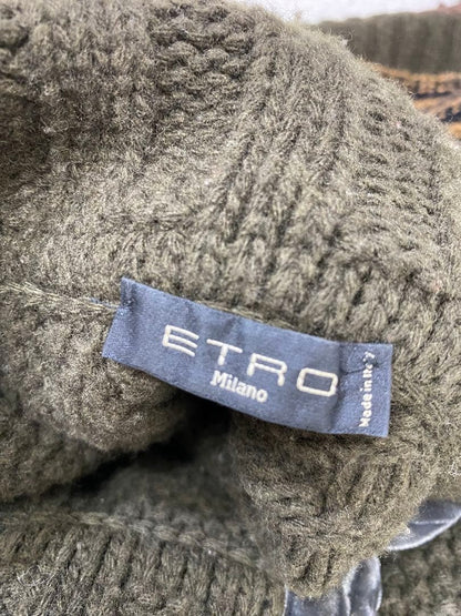 ETRO Cable Knit Fringe Poncho
