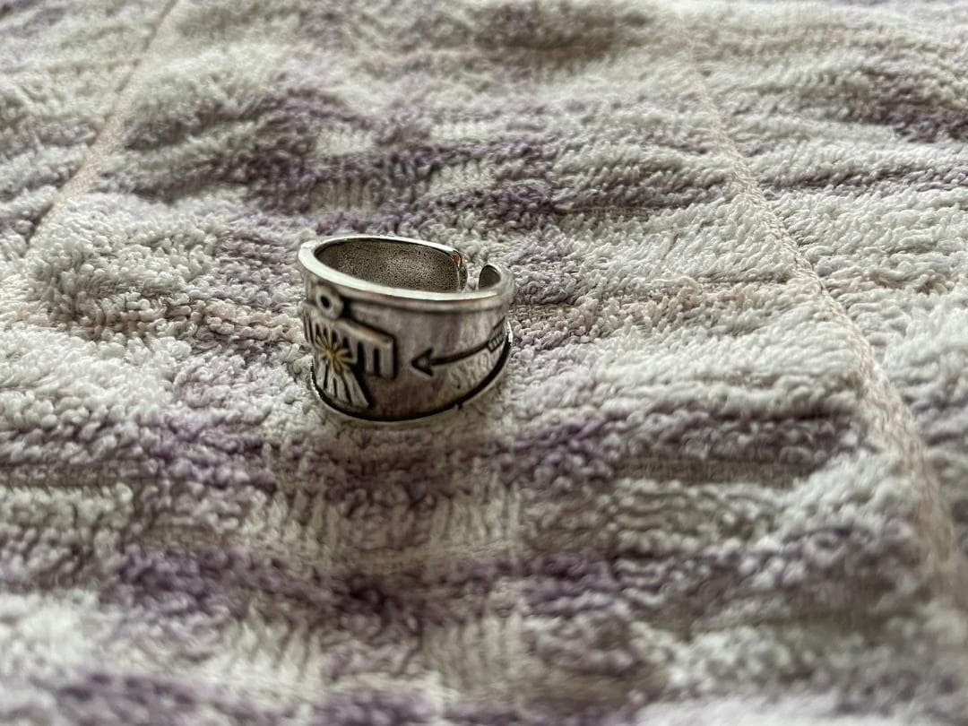 Thunderbird ring charm pendant, Navajo style.