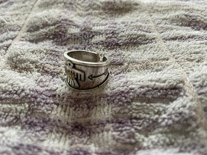 Thunderbird ring charm pendant, Navajo style.