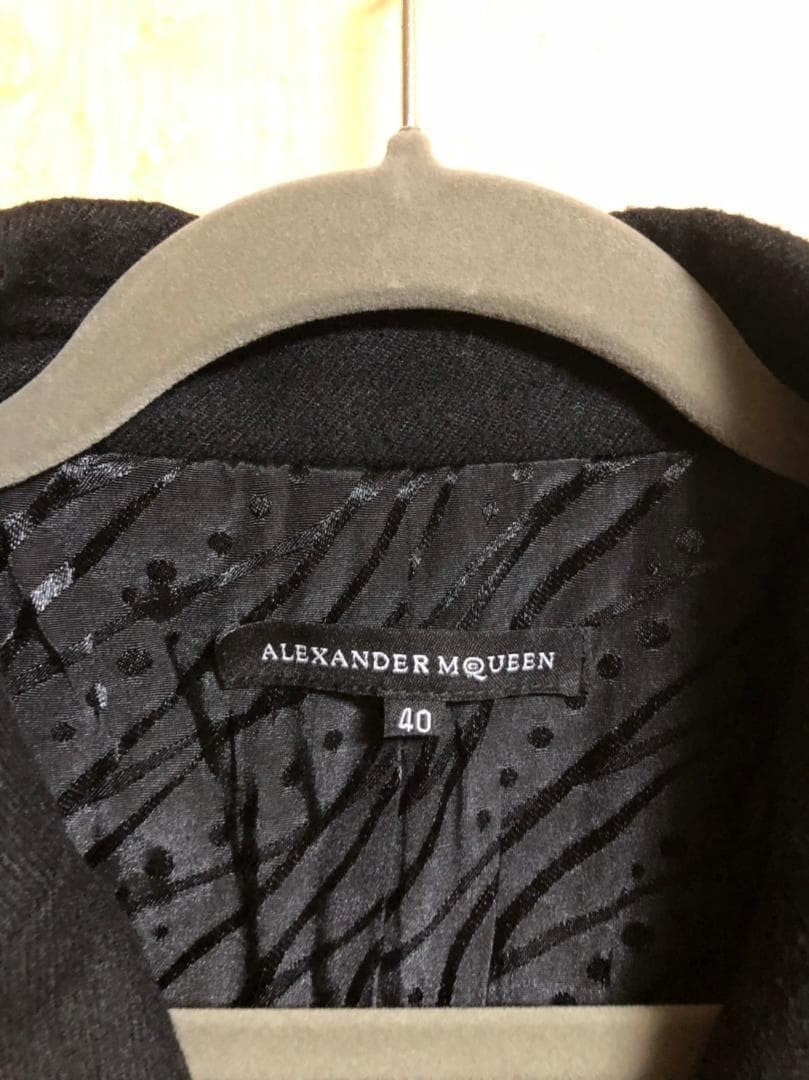 Alexander McQueen Ladies Long Coat Woman's outer black Double button size 40