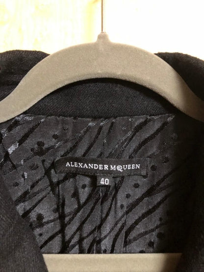 Alexander McQueen Ladies Long Coat Woman's outer black Double button size 40