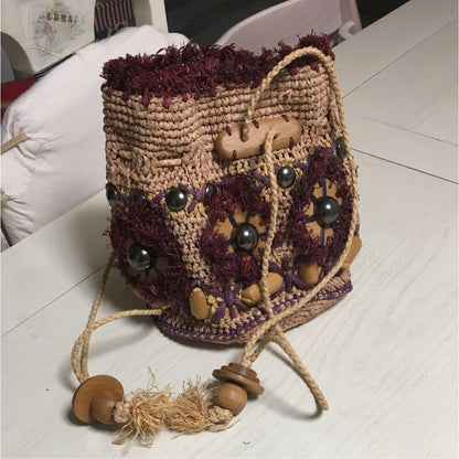 Jamin Puech Drawstring Bag Basket Raffia