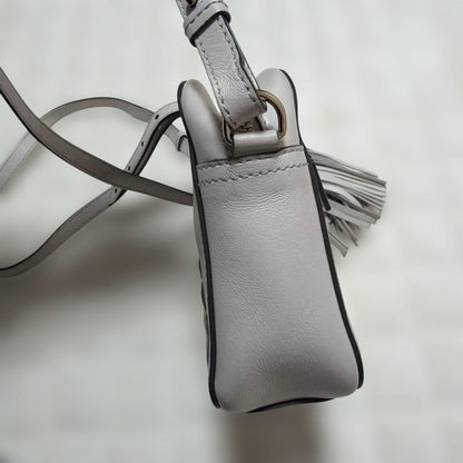 ANYA HINDMARCH Smile Leather Mini Shoulder Bag White Used From Japan FS