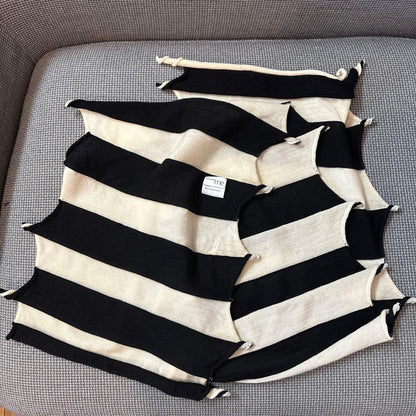 ISSEY MIYAKE me M172AD251 Stripe Fringe Knit Black White Used 1–2x Excellent