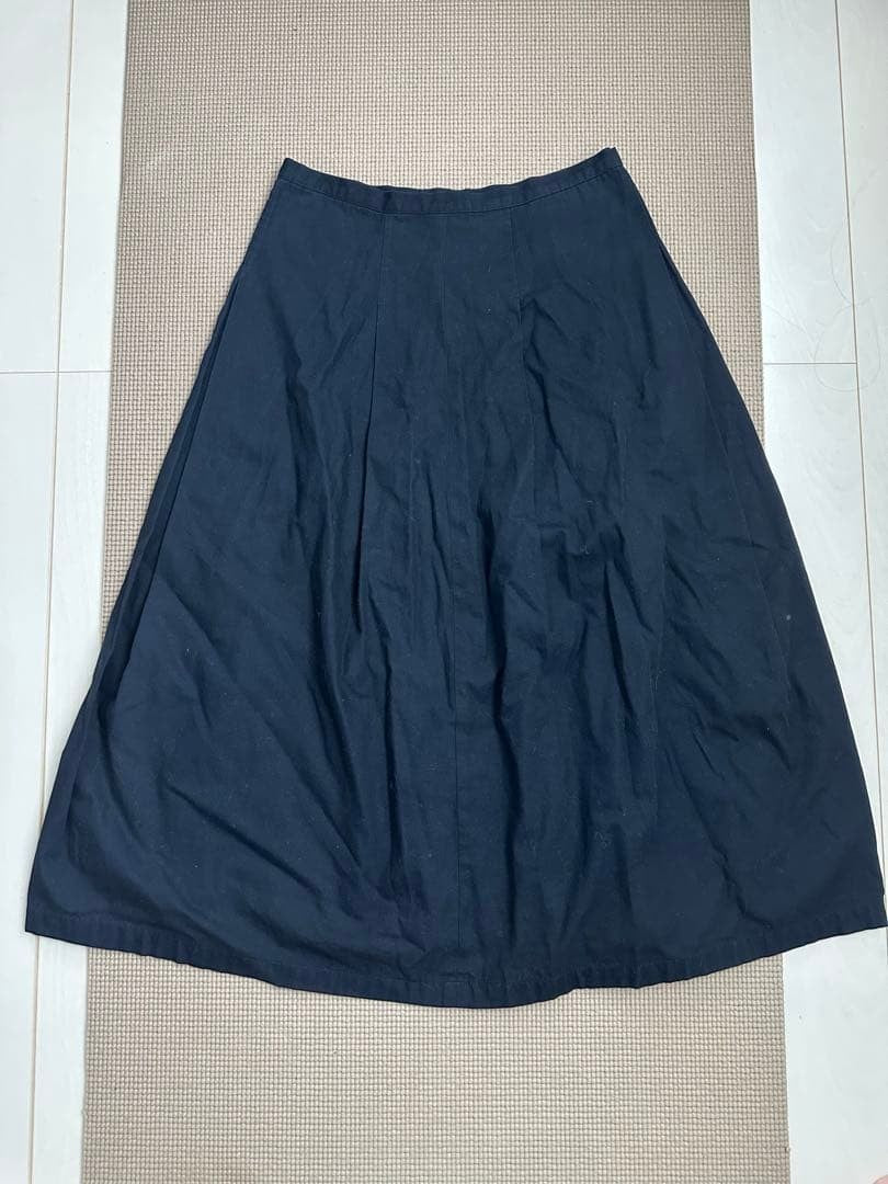 USED Y'S YOHJI YAMAMOTO FLARED LONG SKIRT IN NAVY ACCEPTABLE