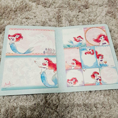 Disney Little Mermaid Ariel Sticky Notes with Case Princess Stationery Set New