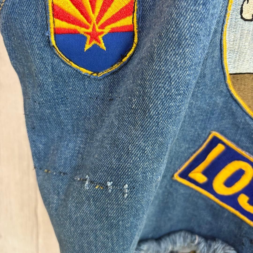Wrangler Men Denim Vest Patch Vintage Limited Edition Rare Model American Casual