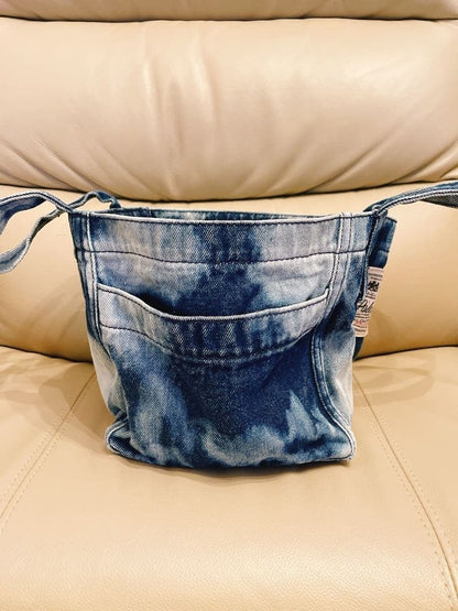 Polo Ralph Lauren Denim Mini Tote Bag Vintage Style PRL Patch Blue Rare Casual