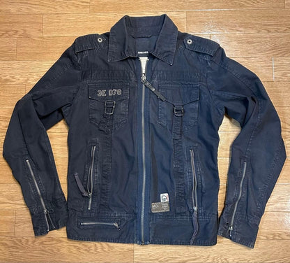 Diesel Men S Military Black Jacket Blue Panther Luxury Casual Italian Fashion