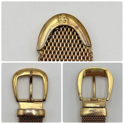 Polo Ralph Lauren Belt Bracelet Gold Logo Engraved Women Rare Model Limited Edit