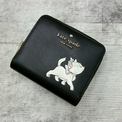 Kate Spade x Disney Aristocats Marie Cat Mini Wallet Black Used From Japan