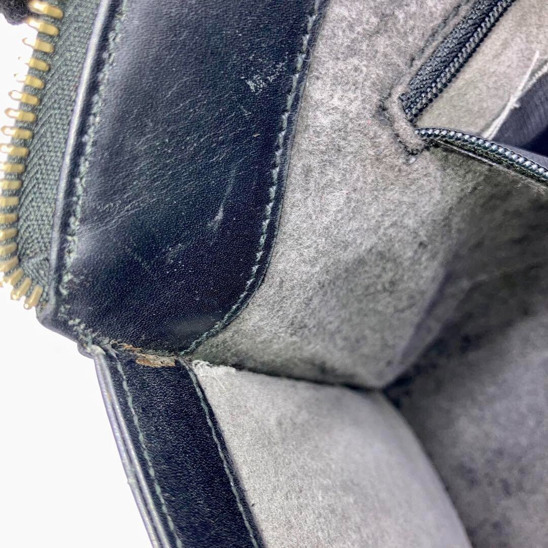 VINTAGE OLD Gucci Black Leather Handbag Business Bag
