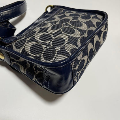 Coach Bleeker Legacy Denim Flap Bag Navy Denim Shoulder Bag Authentic