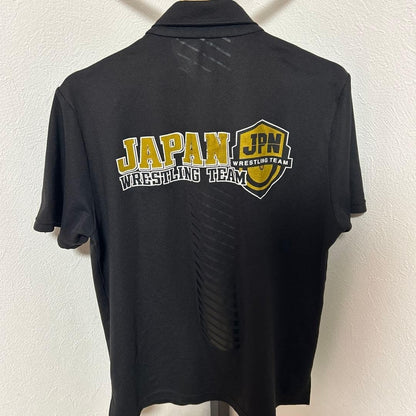 ASICS JAPAN Wrestling Team Polo Shirt 2XL Black Rare JPN Logo