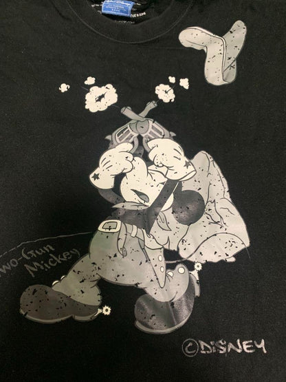 Collaboration T-shirt "Roen x roar x Disney" Mickey 2 guns Swarovski