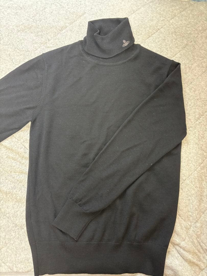 Vivienne Westwood Knit Sweater Turtleneck Black Wool Size 46 Used