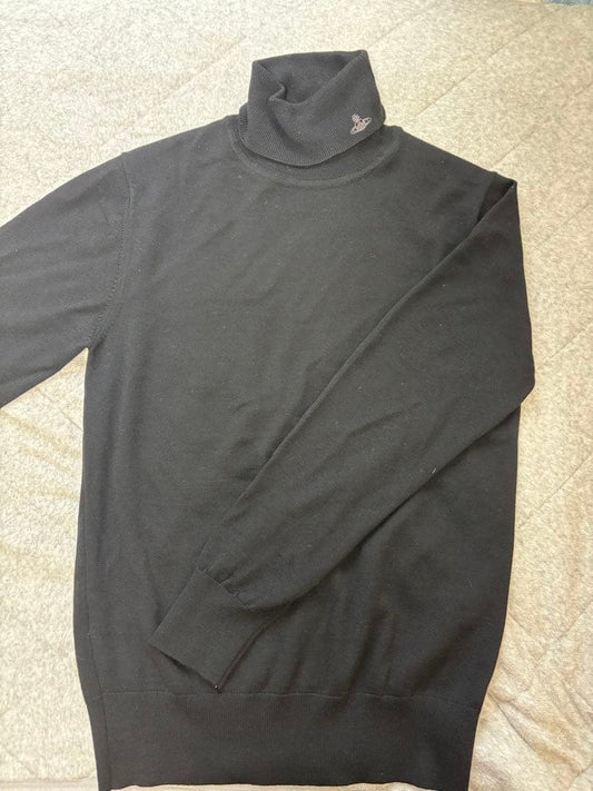 Vivienne Westwood Knit Sweater Turtleneck Black Wool Size 46 Used
