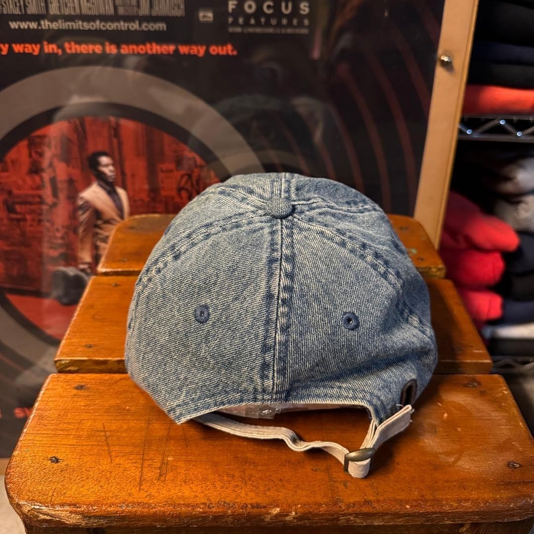 00s Street STUSSY Denim Cap with Visor, Embroidered Logo, Indigo