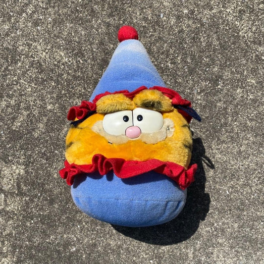 GARFIELD Clown Plush Toy Weighted Base Multicolor 1980s Vintage Used