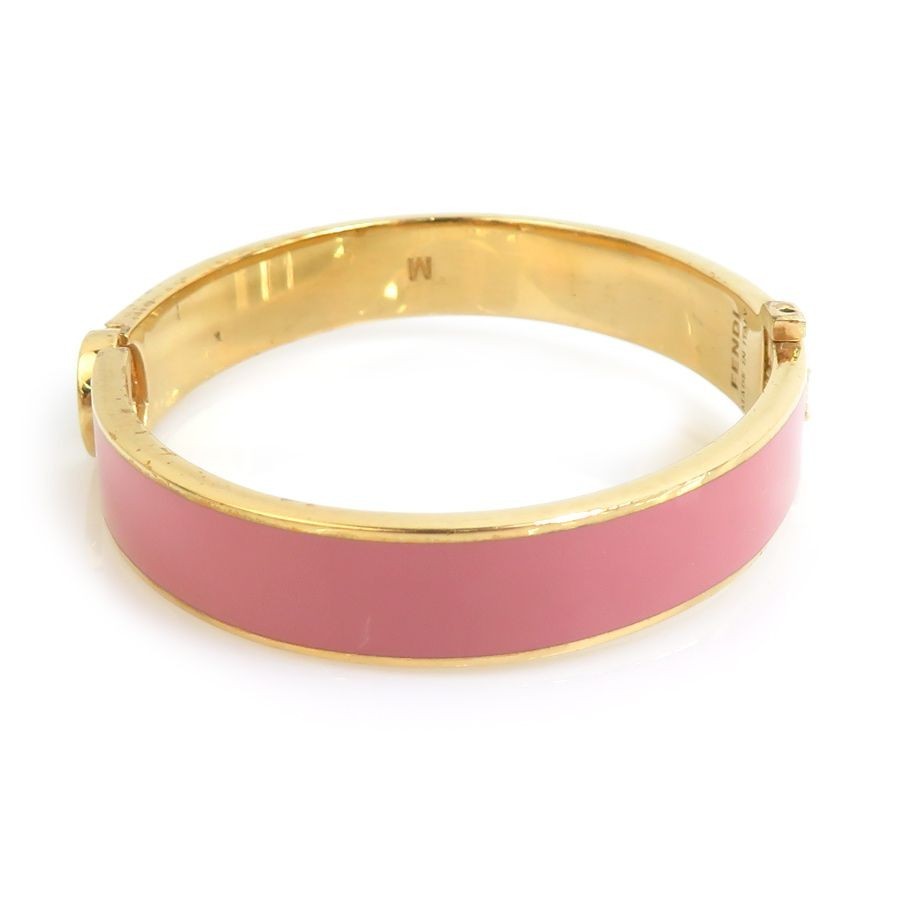Auth FENDI Bangle Bracelet Black/Pink/Gold Metal - 56003a