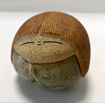 Antique ceramic doll, ceramic kokeshi, artist doll, retro kimono, child
