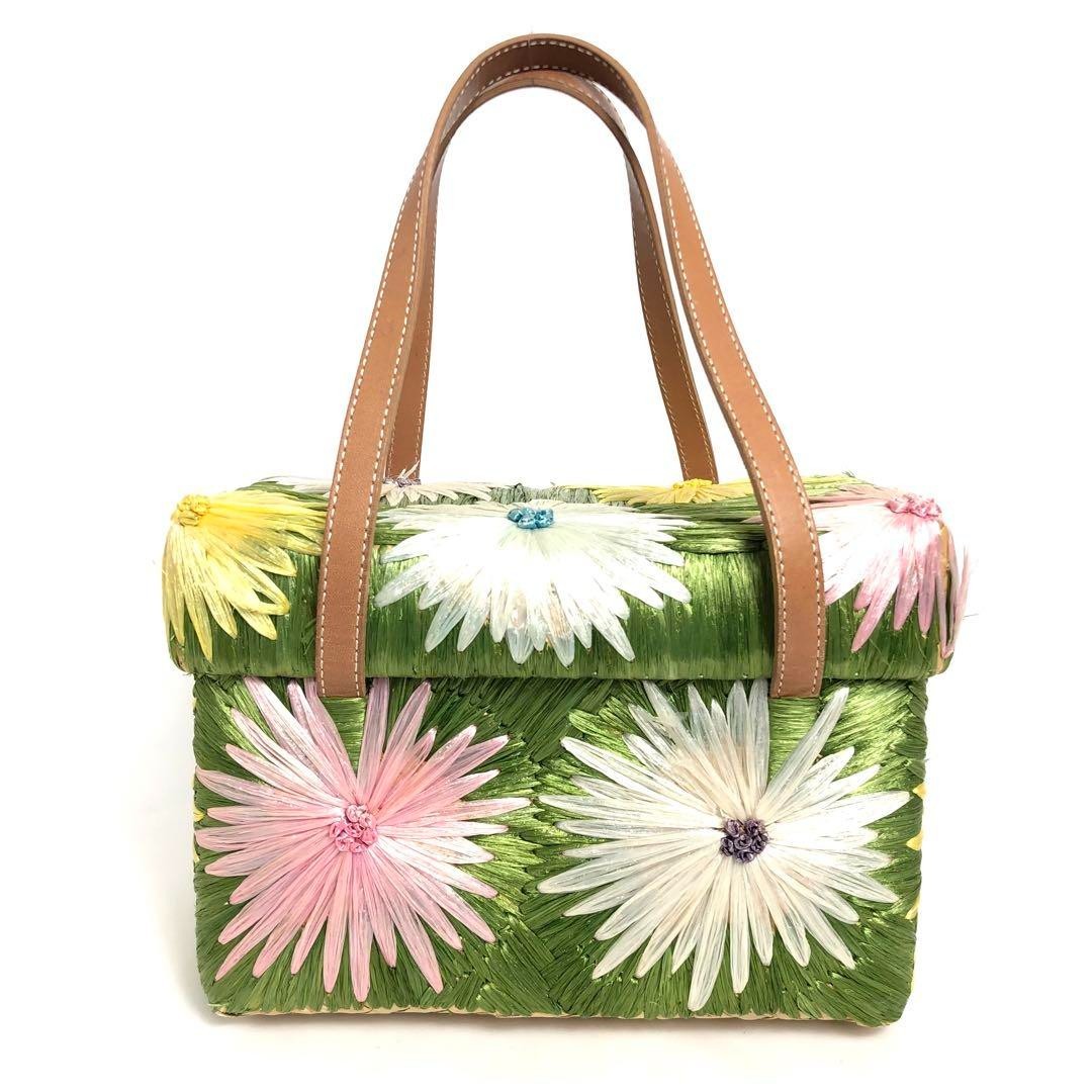 Kate Spade Basket Bag Handbag with Storage Bag Green Floral Multicolor fm Japan