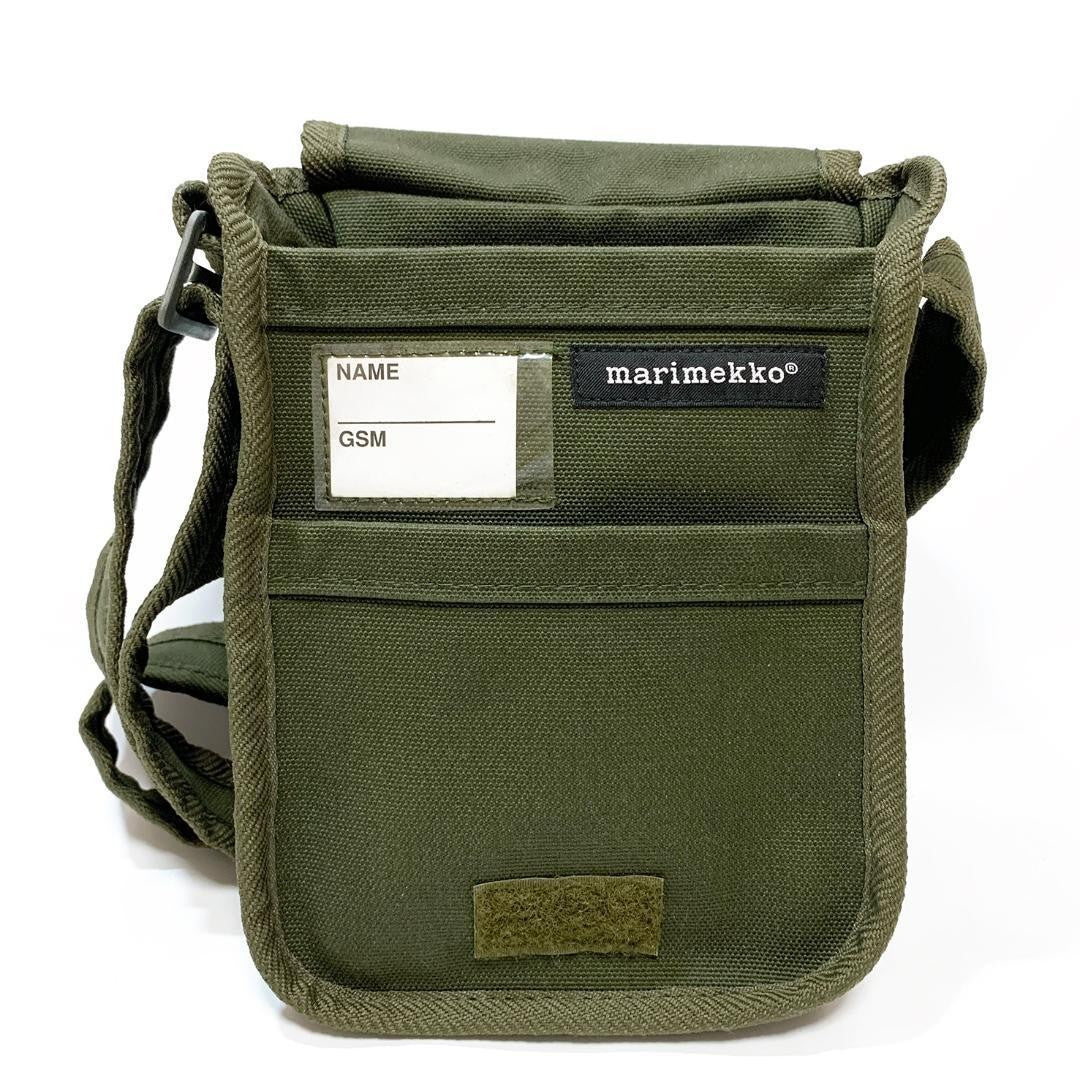 Authentic marimekko Mini Shoulder Bag Messenger Bag Olive Green Women Unisex