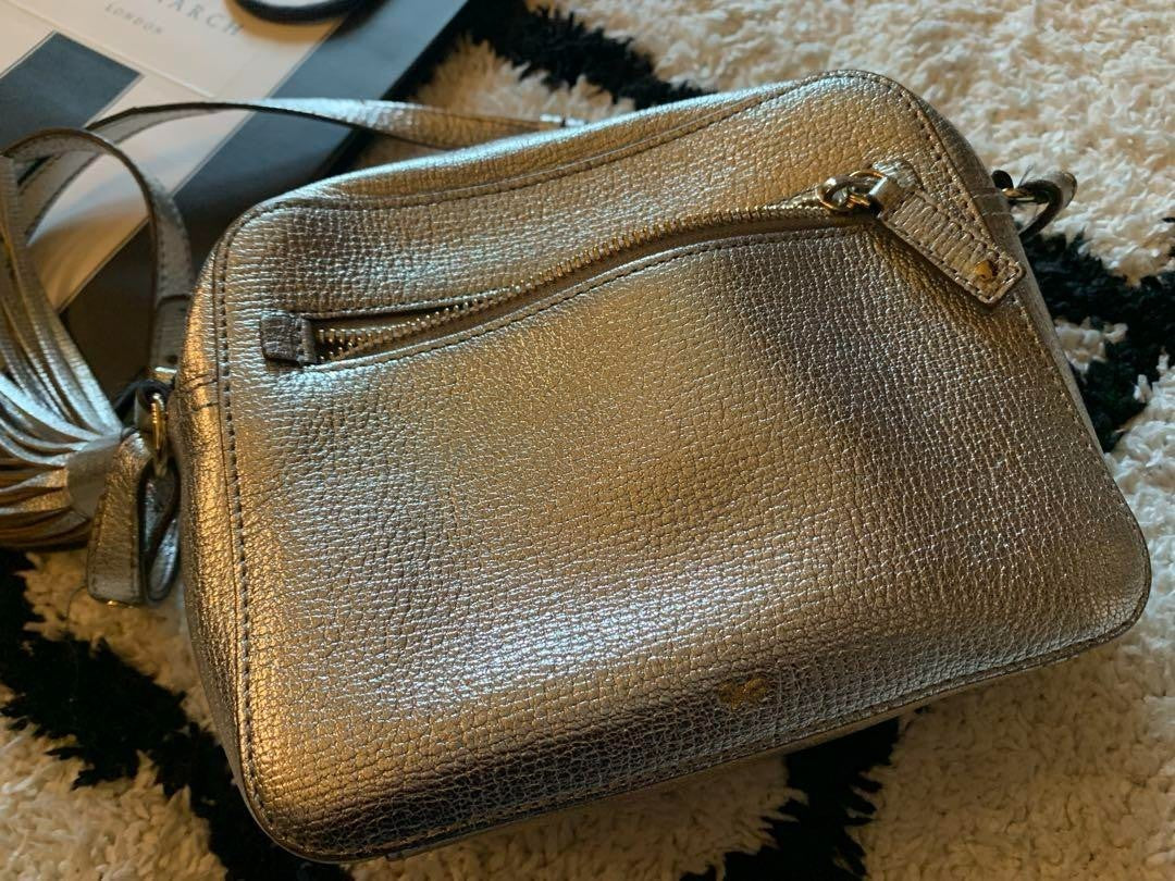 Anya Hindmarch Silver Smiley Face Shoulder Bag