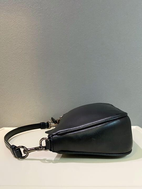 OLD Coach Handbag Pouch Leather Black Authentic from JAPAN