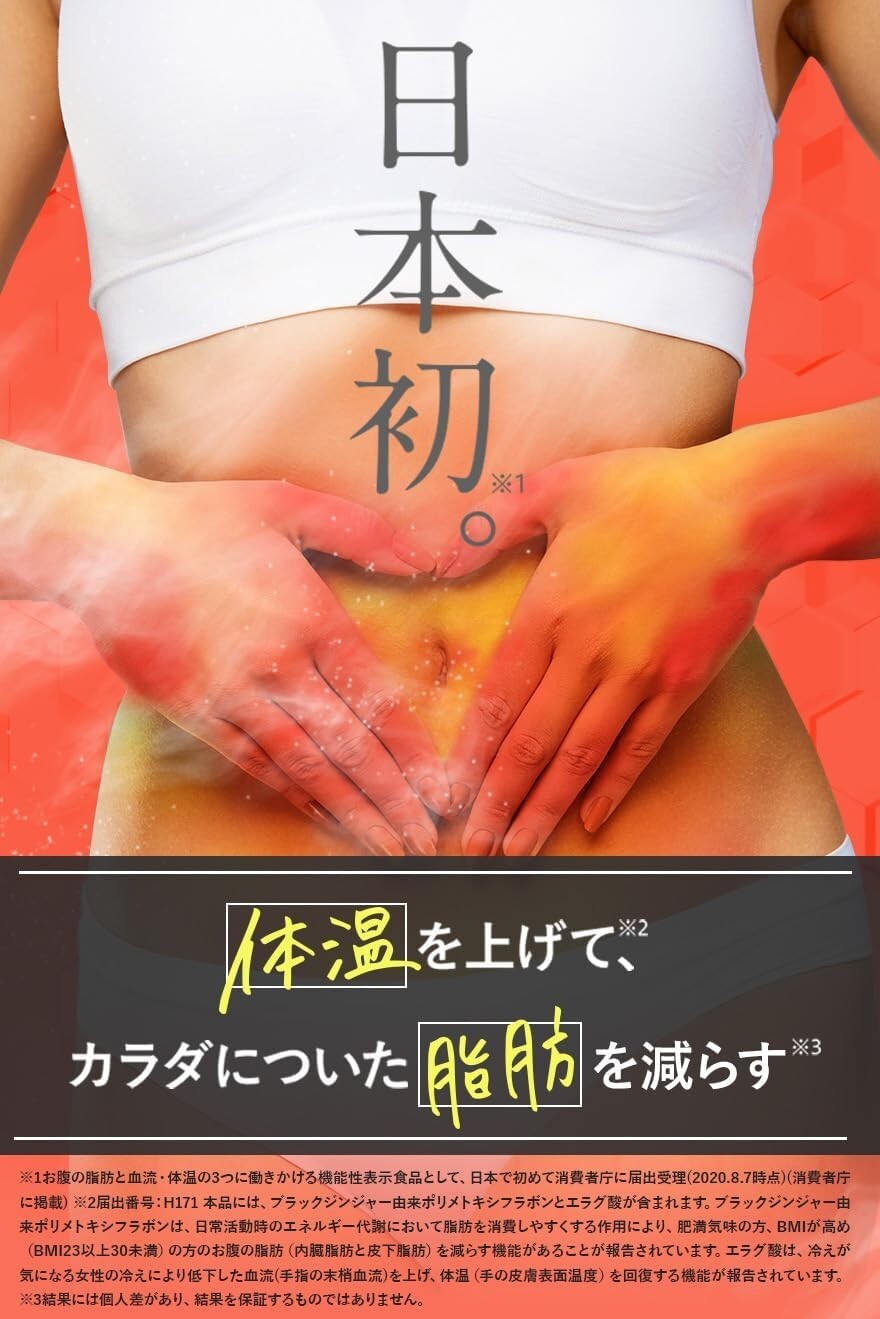 SLILIN F Fat Burning Supplement Basic Metabolism Support Ginger Set of 3