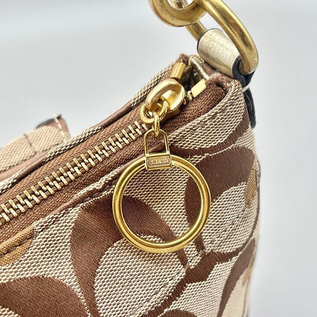 COACH Handbag Signature Turn Lock Brown Y2K Vintage Auth From Japan