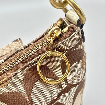 COACH Handbag Signature Turn Lock Brown Y2K Vintage Auth From Japan