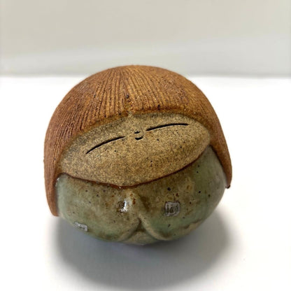 Antique ceramic doll, ceramic kokeshi, artist doll, retro kimono, child