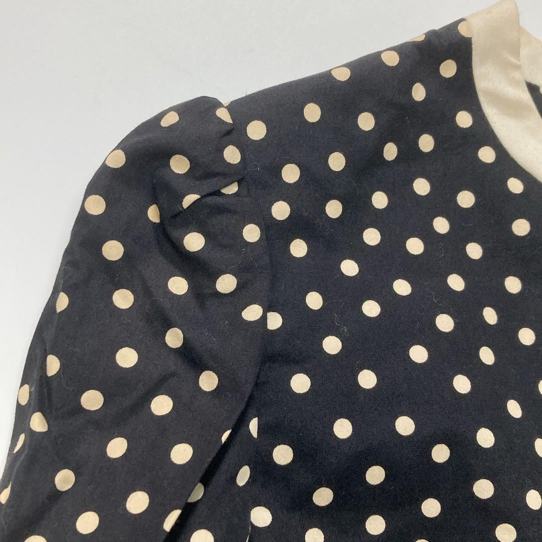 Yves Saint Laurent M Women Collarless Jacket Vintage Dot Stylish Clothing