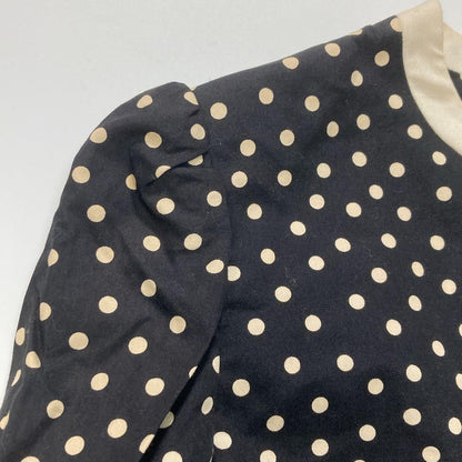 Yves Saint Laurent M Women Collarless Jacket Vintage Dot Stylish Clothing