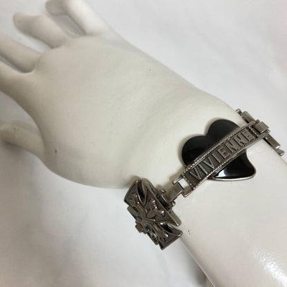 Vivienne Westwood Logo Heart Bracelet Silver Jewelry Japan Rare Gift