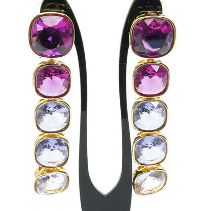 Swarovski NightTime Fuchsia Earrings Silvertone Used
